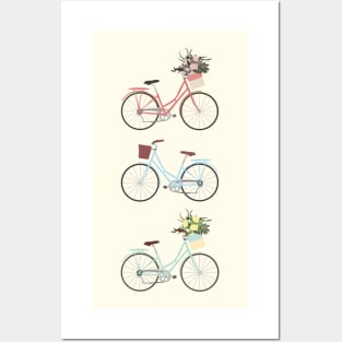 Pastel Bicycles Posters and Art